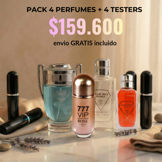 PACK 4 PERFUMES + 4 TESTERS